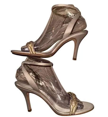 Nina Women's Gold Slingback Heeled Sandals Size 8M Party/Cocktail