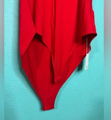 MANGOPOP Women's Mock Turtle Neck Sleeveless Tank Tops Bodysuit Red