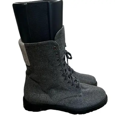 Lafayette 148 Finely Women's Combat Boots Wool Cashmere Size 10 Multicolor Lace