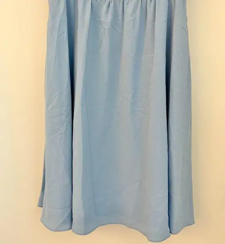 Gal Meets Glam Ellie Crepe Puff Sleeve Light Blue Bow Dress Size 2
