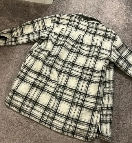 Old Navy Plaid Wool Long Jacket