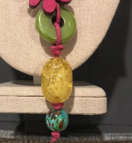 TRESKA Modern Abstract Multicolor MultiMedia Necklace NWT