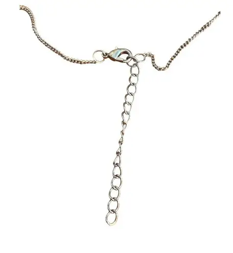 Vintage Silver Tone Necklace Clear Teardrop Rhinestones Wedding Prom Pageant Adj