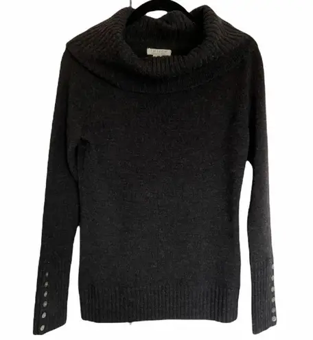 Tweeds 100% Merino Wool Cowl Neck Sweater Dark Grey Small Gray