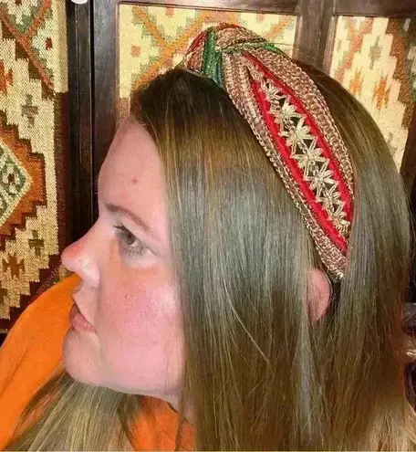 Irish Twins Boutique Christmas Knot Headband Green