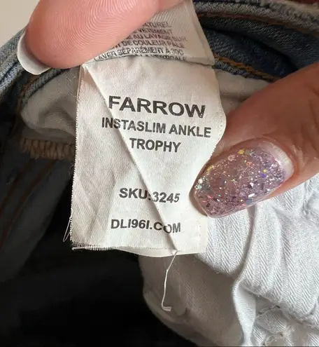 DL1961 Farrow Insta Slim Distressed Ankle Raw Hem Denim Jeans