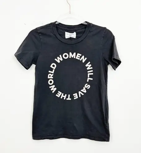 Sol Angeles Anthropologie Women Will Save The World Grey Tee