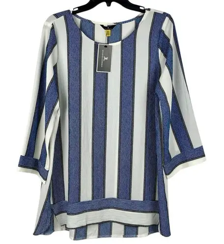 Jules & Leopold New! NWT Textured Striped 3/4 Sleeve Blouse Medium