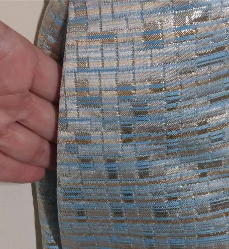 Aidan Mattox Aidan Dress Blue Metallic Embellished Stretch Zip Straps Mini 8