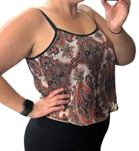 Sans Souci San Souci LARGE Sheer Back Lined Front Spaghetti Strap Cropped Tank Top