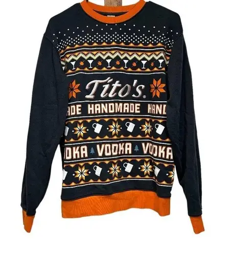 Tito’s Not That Ugly Crewneck Long Sleeve Pullover Sweater Size S Gray