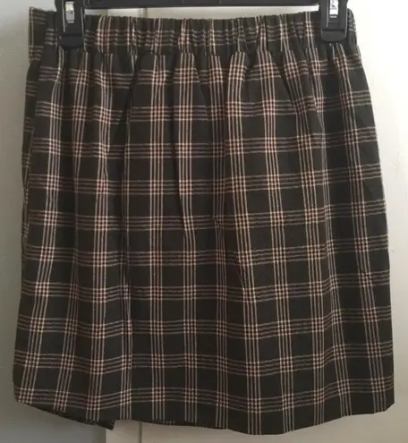 Boutique Plaid Tie Front Slit Skirt