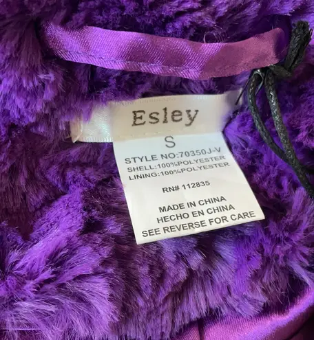 Esley Nwt  Purple Faux Fur Jacket