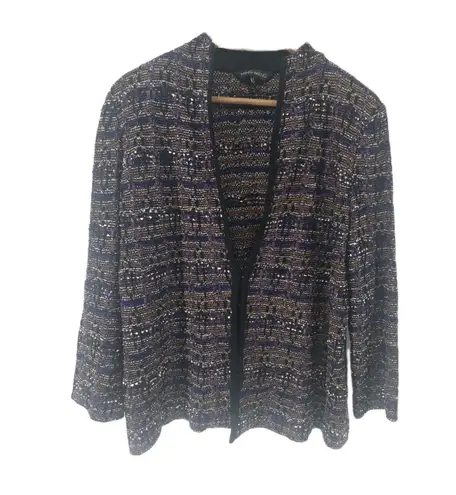 Ming Wang Sweater Blazer Women Knitted Size Large Long Sleeves