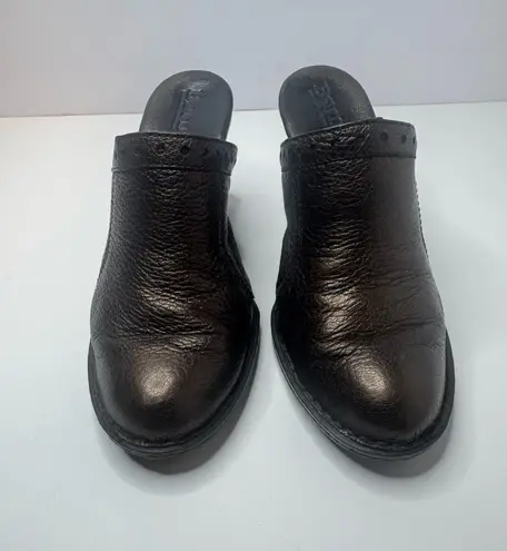 Born Bronze Leather Mules Size 6 Brown