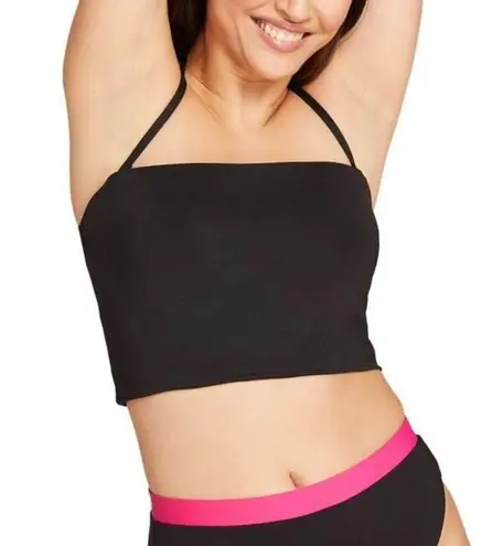 NWT Andie Swim The Aruba Halter Swim Stretch Top Adjustable Tie XS Black #2587