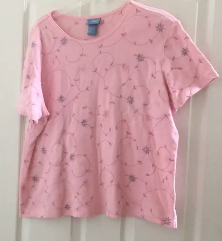 Classic Elements FINAL MARKDOWN Ladies  embroidered tee large - Image 1