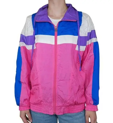 Lavon Vintage 80s Colorblock Windbreaker Jacket