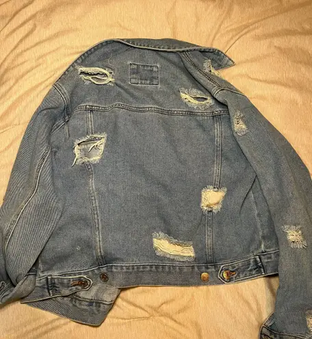 Forever 21 Distressed Jeans Denim Jacket