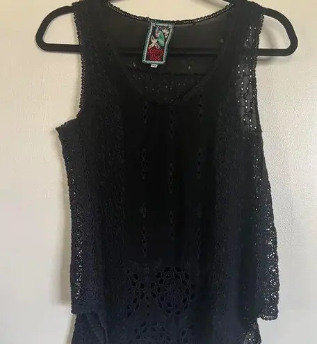 Johnny Was black and navy tank top