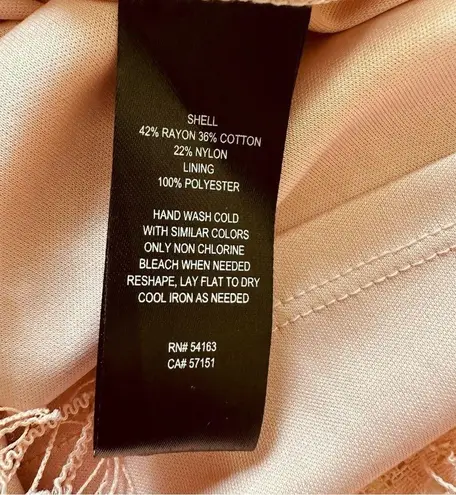 Jessica Howard Dress Blush Pink Lace 3/4 Sleeve Lined Sheath Party Size 8P