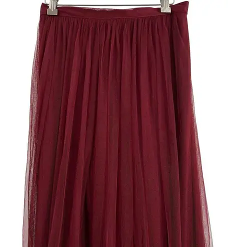 Jenny Yoo Collection Size 4 Tulle Maxi Skirt Burgundy Wine Formal Bridal Red