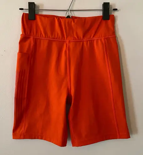 Savage X Fenty Sport Orange Biker Shorts Workout Women's size 12 / 14 Large