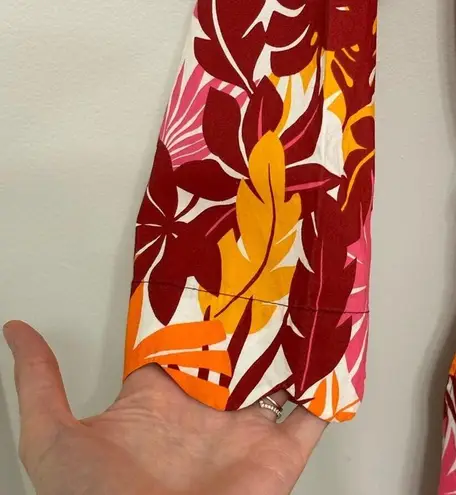 Eshakti Maxi Button Down A-Line Shirt Dress in Tropical Floral - Size M