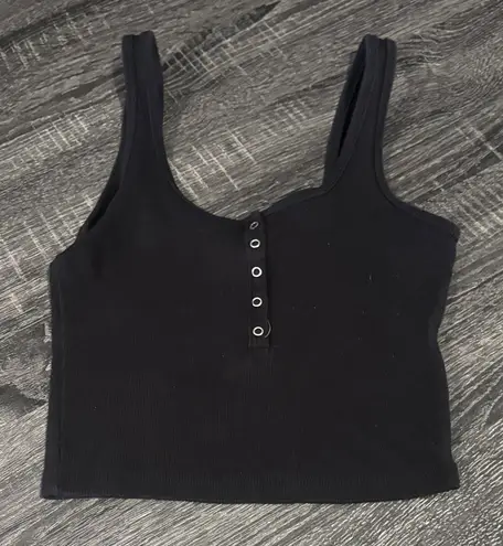 Abercrombie & Fitch  Black Buttoned Crop Top - Image 1