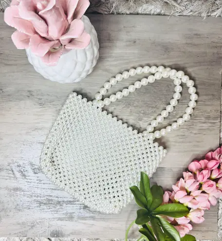 Mini Pearl Purse White