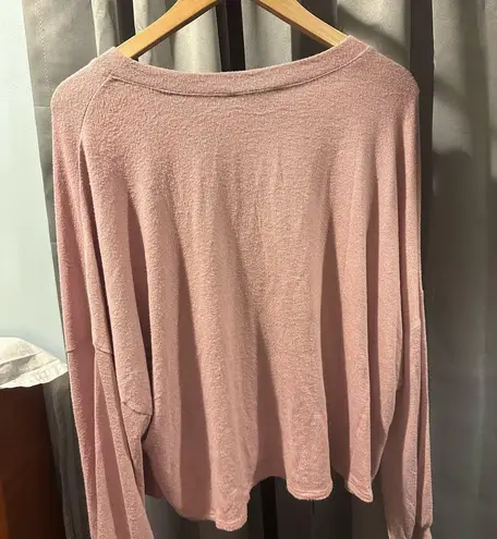 Midnight Bakery Blair Hacci Pajama Top Women's XL Pink Long Sleeve Pull On