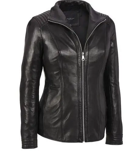 Marc New York New Womens Andrew Leather Jacket S Black Soft Quilted Shoulder Arm