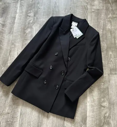 H&M NWT  Double-Breasted Black Blazer Size XS