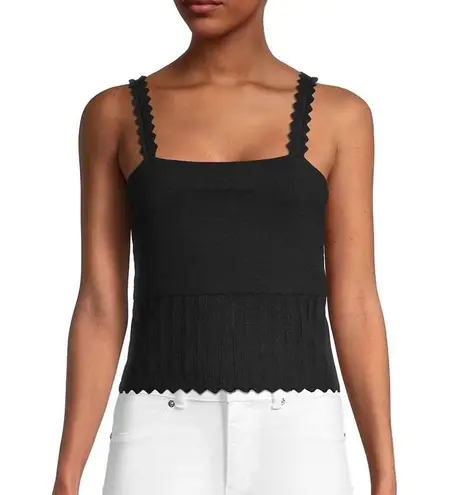 Design History Scalloped Sweater Tank in Black