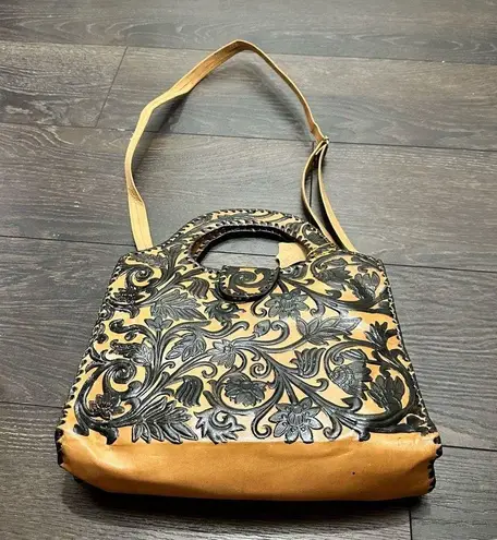 Leather Boho Western Purse Handbag with Strap