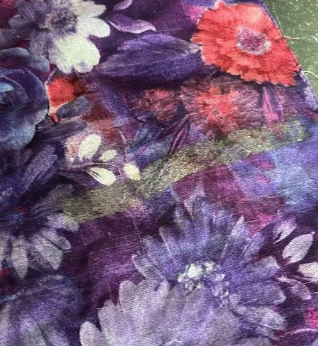 Purple Floral Semi Sheer Fashion Scarf