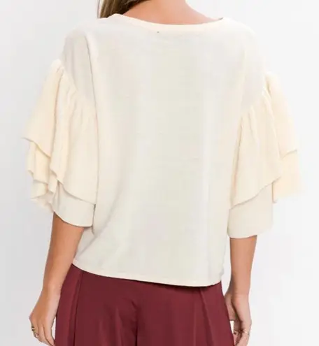 Jealous Tomato Cream Embroidered Sweater Size Small