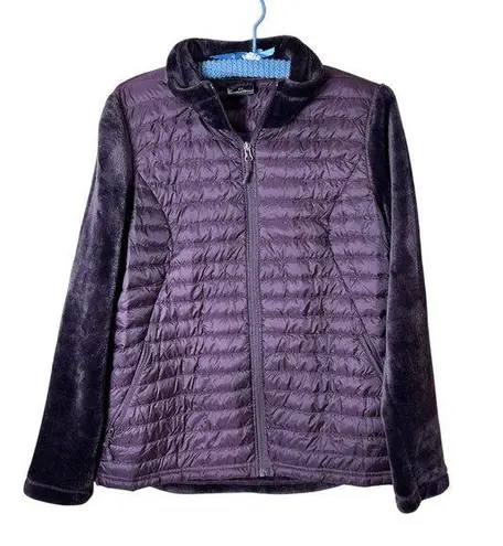 32 Degrees Heat Fleece & Quilted Puffer Jacket Size Medium Deep Purple