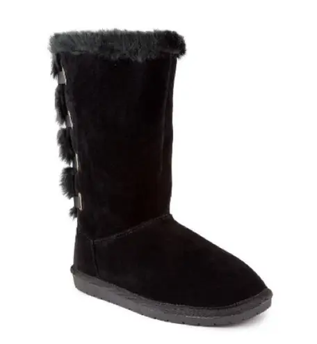 Sugar Panthea Microsuede Faux Fur Shearling Boots in Black Size 6 New in Box