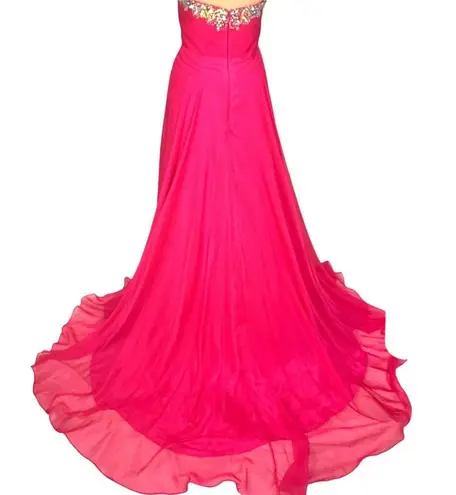 Blush Prom  by Alexia Pageant Strapless Fit Flare Jeweled Chiffon Ball Gown Dress