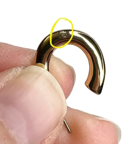 Shiny Gold Tone Huggie Hoops Rhinestone Pierced Earrings Set