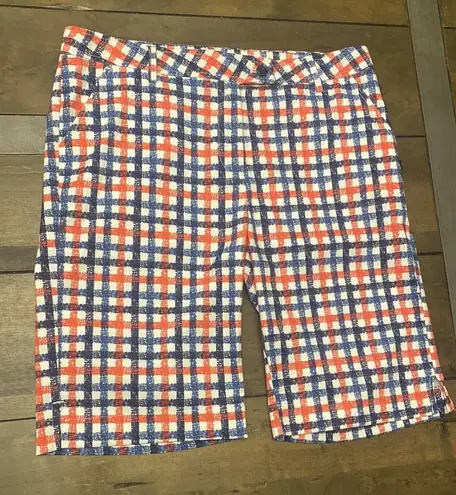 Cracked Wheat Red Blue Box Plaid Golf Shorts Size 6