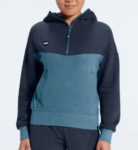 Hoka Utility Wool Blend Hoodie Pullover Blue Colorblock Sweatshirt Sweater NWOT