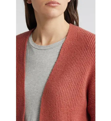 Treasure & Bond Rib Bishop Sleeve Cardigan Rust Marsala NWT XS