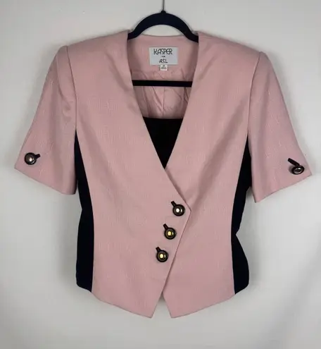 Kasper 80’s Women's Pink and Black Blazer