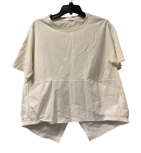 MELBOO Cream White Button Back High Low Tunic Top Size M Size M
