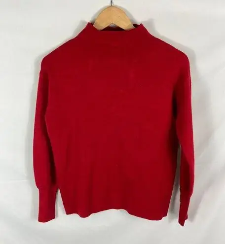 Tahari New  Mock Neck Puff Sleeve Red Sweater Size XS