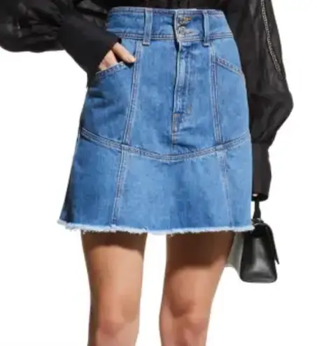 Veronica Beard Lavelle Seamed Denim Mini Skirt Size 8