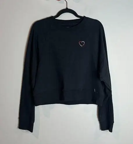 Gilly Hicks  black heart embroidered cropped sweatshirt