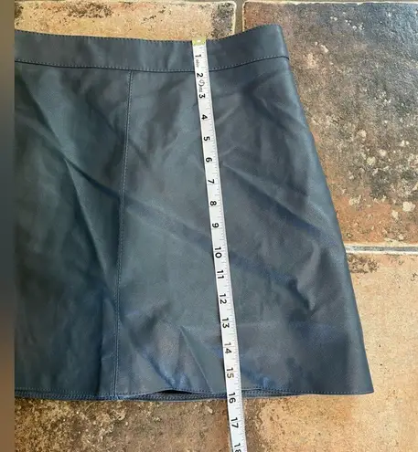 Oak + Fort Faux Leather Mini Skirt/Skort Blue Gray Color
